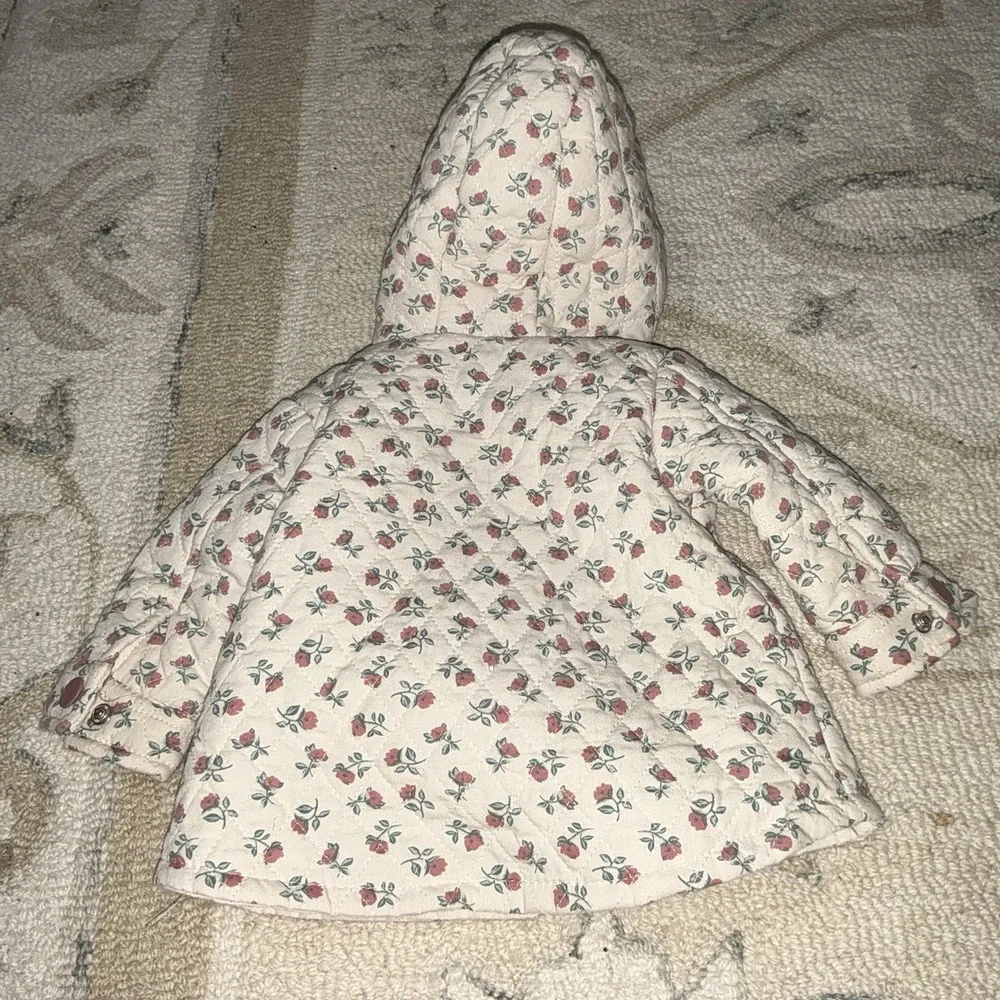 3-6 Months Baby Infant Nicolle Miller Floral Coat Jacket‎ Hooded Coat Pink Beige